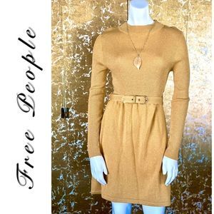 ⭐️NWOT Free People Gold Metallic Dress